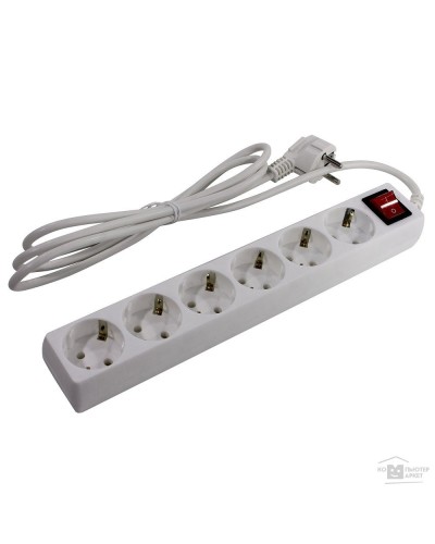 SP6W-250. Сетевой фильтр 6 розеток, 5м, белый. 5bites в Мытищах