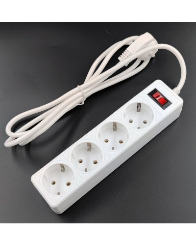 SP4W-518 GARDA. Сетевой фильтр 4 розетки,1,8м, белый. 5bites в Мытищах
