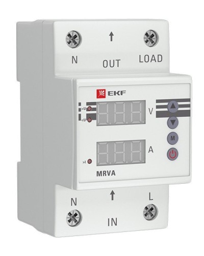 MRVA 63A PROxima (MRVA-63A). Реле напряжения и тока с дисплеем. EKF в Мытищах