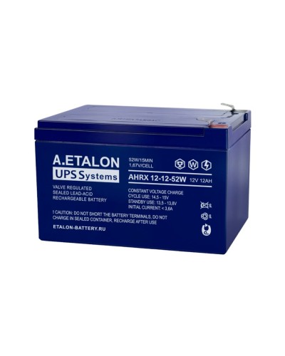 A.ETALON AHRX 12-12-52W. Аккумулятор герметичный свинцово-кислотный. ETALON в Мытищах