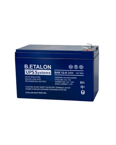 B.ETALON BHR 12-9 34W. Аккумулятор герметичный свинцово-кислотный. ETALON в Мытищах