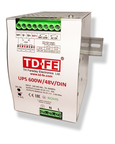 UPS 600W/48V/DIN. Источник вторичного электропитания резервированный. FARADAY в Мытищах