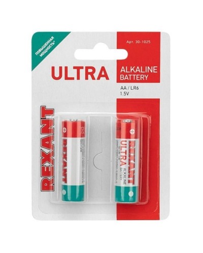 Ультра алкалиновая батарейка AA/LR6 1,5 V 2 шт. блистер REXANT (30-1025). Элемент питания. Rexant в Мытищах