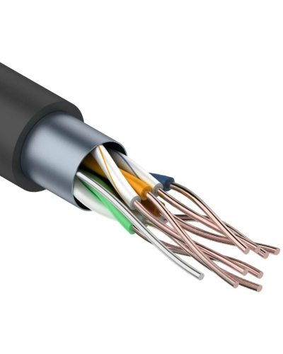 F/UTP, CAT 5e, PE, 4PR, 24AWG, OUTDOOR, SOLID, черный, 305м REXANT (01-0146-1). Кабель «витая пара» (LAN) для структурированных систем связи. Rexant в Мытищах