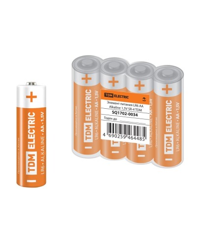 LR6 AA Alkaline 1,5V SR-4 TDM (SQ1702-0034). Элемент питания. TDM ЕLECTRIC в Мытищах
