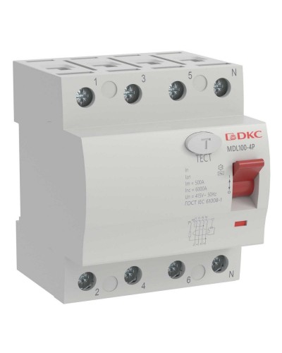 YON MAX MDL100 ВДТ, 4P, 30mA, 63A, АС (MDL100-4P2-63-AC). Автоматический выключатель дифференциальный (УЗО). ДКС в Мытищах