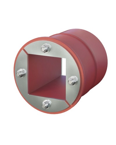 Проходка круглая, нержавеющая, D150х70 мм с проемом 90х90 мм (DXF3125): Проходка круглая, нержавеющая, с проёмом в Мытищах