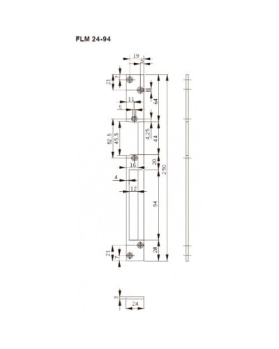 FLH24-94. Запорная планка длинная. dormakaba в Мытищах